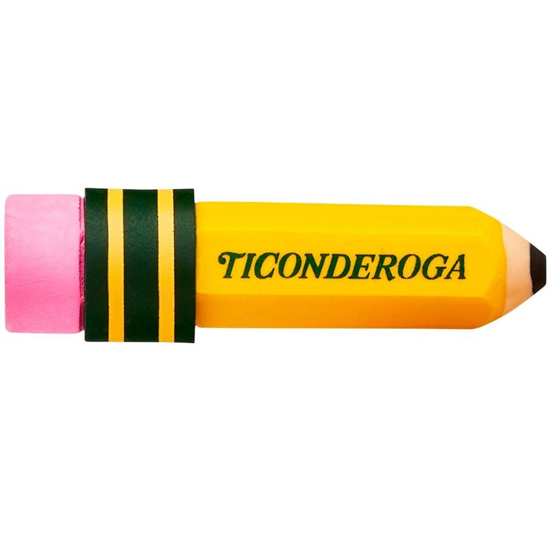 Ticonderoga Pencil-Shaped Erasers, Yellow, Pack of 36