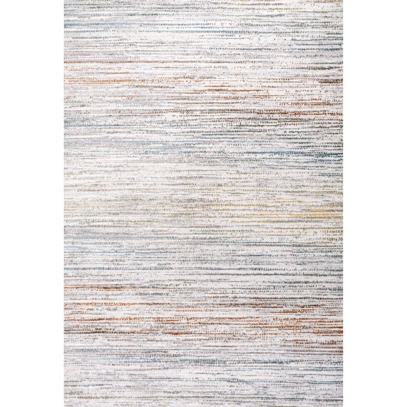 JONATHAN Y Loom Modern Strie'  Gray/Blue/Orange 3 ft. x 5 ft. Area Rug