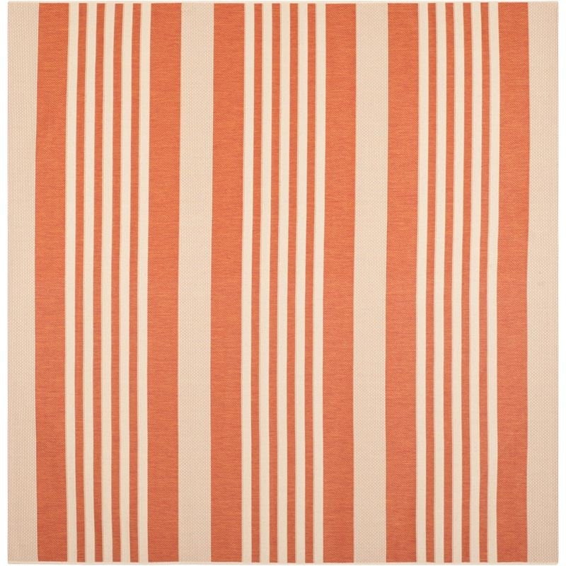 Courtyard CY6062 Power Loomed Indoor/Outdoor Area Rug - Terracotta/Beige - 6'7"x6'7" - Safavieh.
