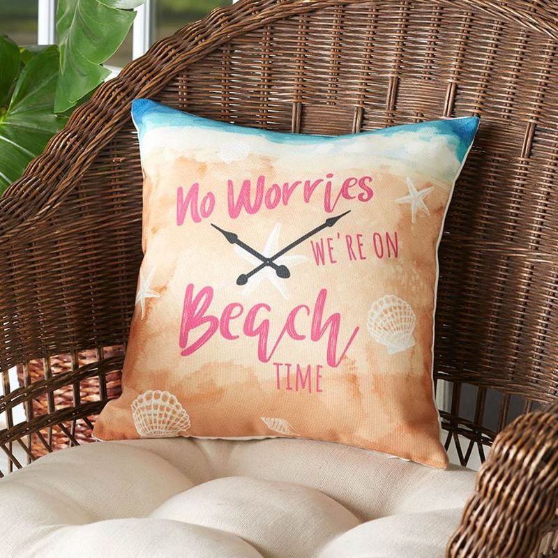 The Lakeside Collection No Worries We're On Beach Time Outdoor Patio Chair Accent Pillow