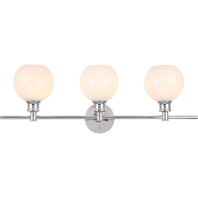 Elegant Lighting Collier 3 light Chrome and Frosted white glass Wall sconce