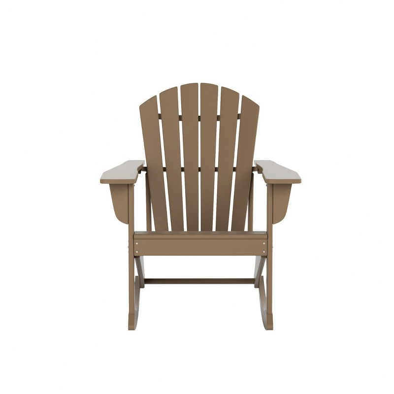 WestinTrends Outdoor Patio Poly Adirondack Rocking Chair Rocker, Weathered Wood