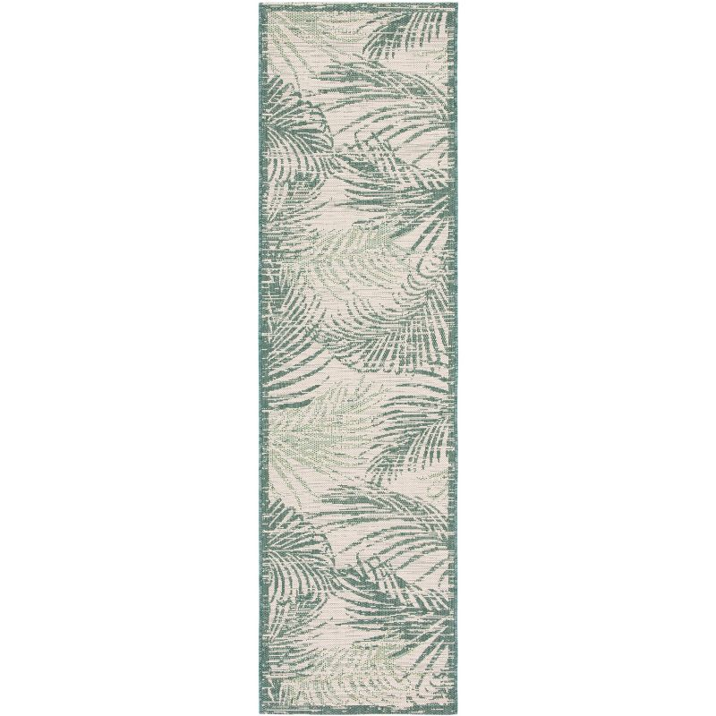 Courtyard CY7557 Power Loomed Indoor/Outdoor Runner Rug - Beige/Green - 2'3"x8' - Safavieh.