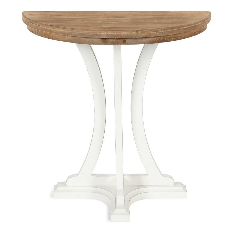 Kate and Laurel Linsley Half Circle Wood Console Table, 30x15x31, Rustic Brown