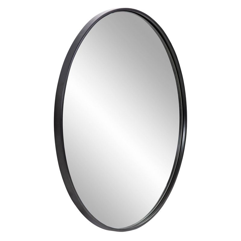 Howard Elliott 30" Round Stainless Steel Framed Vanity Mirror Brushed Black