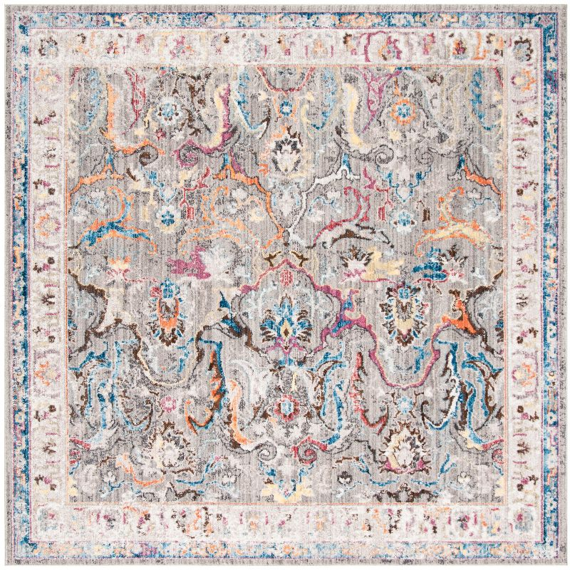 Bristol BTL357 Power Loomed Indoor Area Rug - Grey/Ivory - 7'x7' - Safavieh