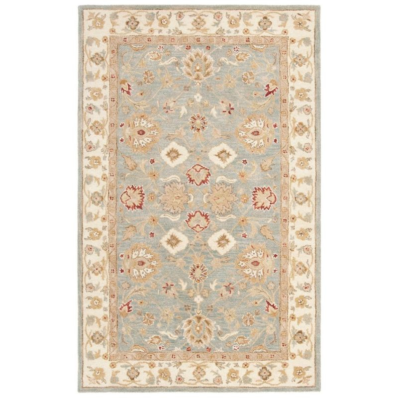 Antiquity AT822 Hand Tufted Area Rug - Grey Blue/Beige - 5'x8' - Safavieh.