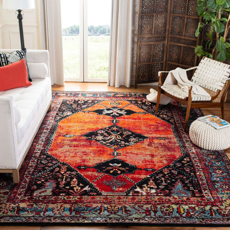 Vintage Hamadan VTH217 Power Loomed Indoor Area Rug - Orange/Multi - 8'x10' - Safavieh