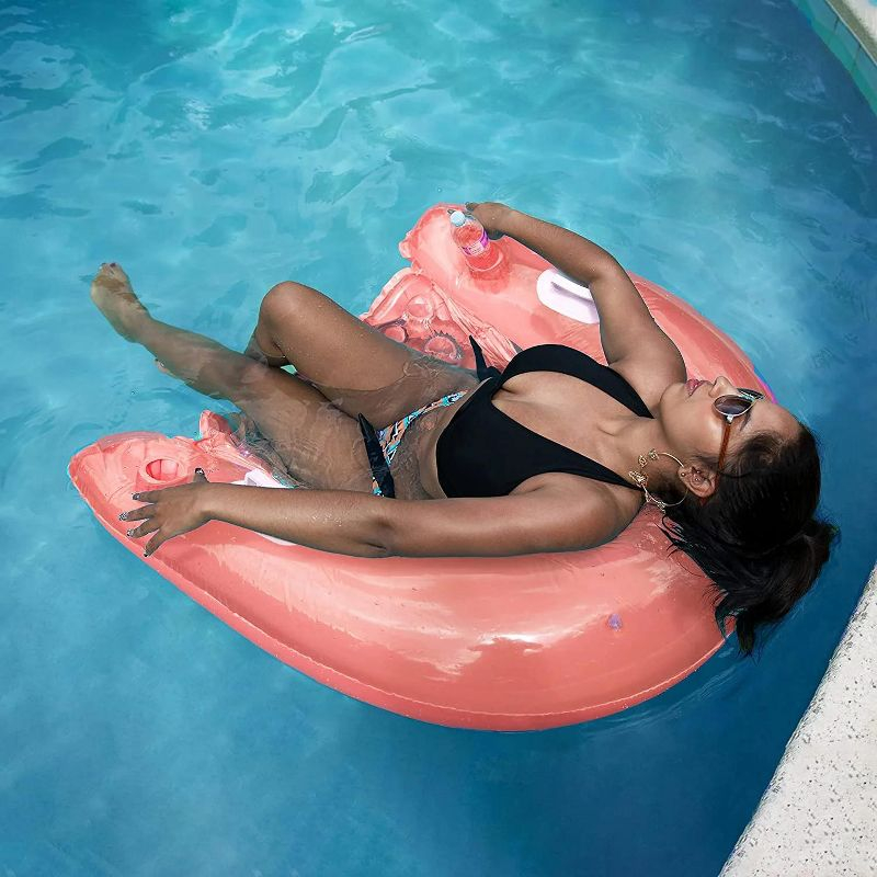 4E’s Novelty 2 Pack Inflatable Pool Chair Float – Pool Floats for Adults with Drink Holder