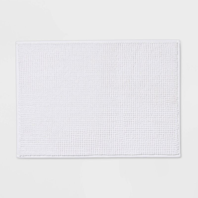 17"x24" Everyday Chenille Bath Rug White - Room Essentials™