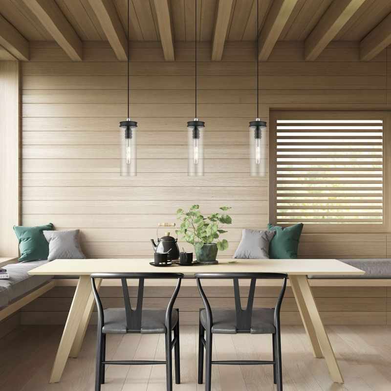 Livex Lighting Devoe 1 - Light Pendant in  Black/Brushed Nickel