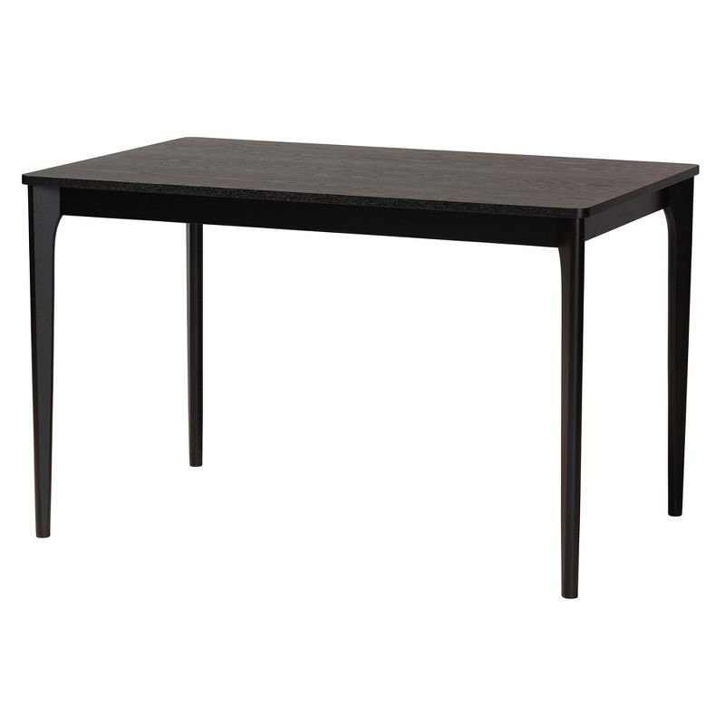 Baxton Studio Dannon Mid-Century Modern Cream Fabric and Black Finished Wood 5-Piece Dining Set