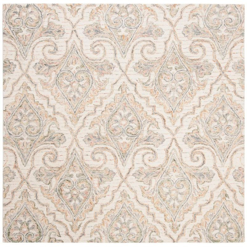 Aubusson AUB103 Hand Tufted Area Rug - Ivory/Green - 6'x6' - Safavieh.