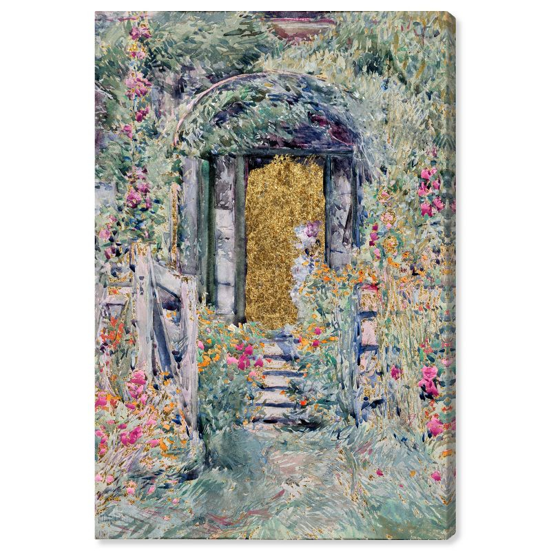 Art Remedy Golden Door Garden Impresionism Landscape Wall Art, 16" x 24", Gallery Wrapped