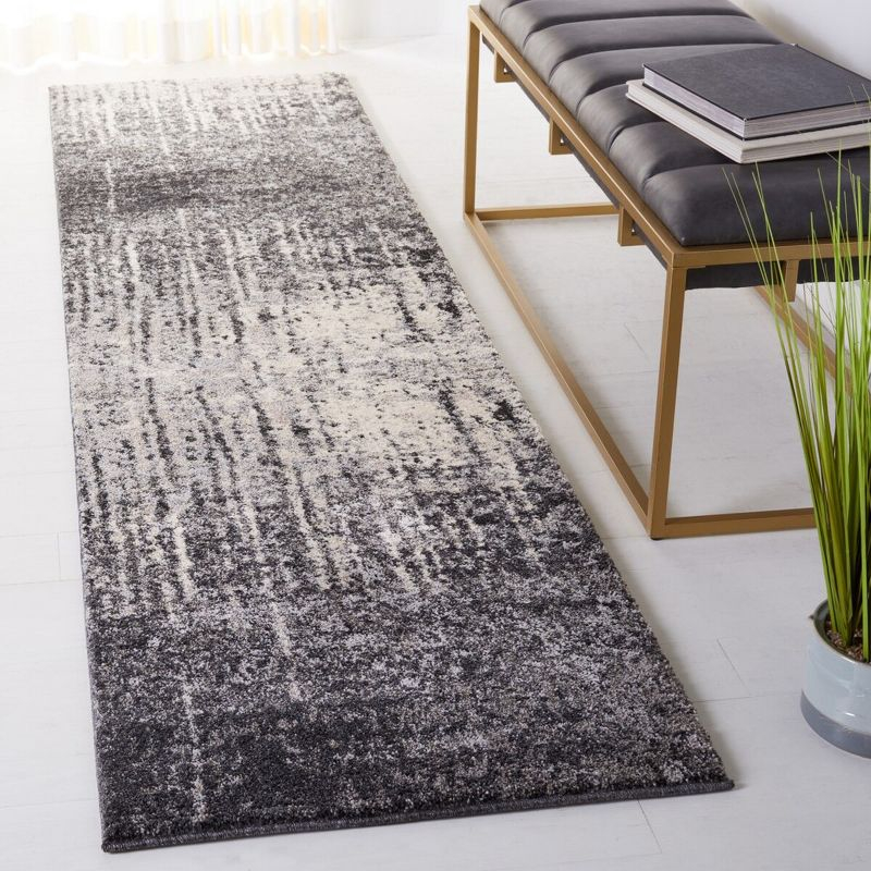 Retro RET2770 Power Loomed Indoor Runner Rug - Black/Light Grey - 2'3"x9' - Safavieh.