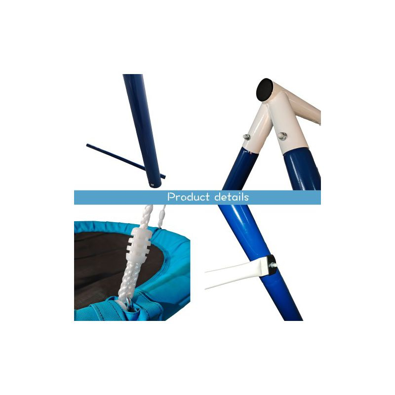 Kids Swing Set, Saucer Swing With Heavy Duty Outdoor A-Frame Metal Swing Stand For Playground Backyard, Style 2