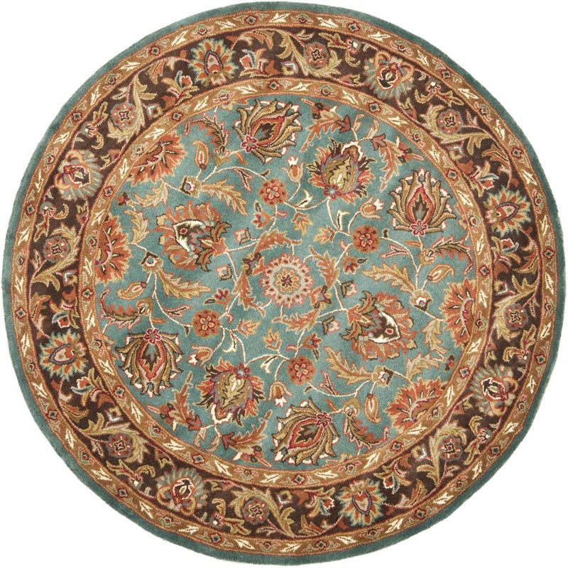 Heritage HG812 Hand Tufted Area Rug - Blue/Brown - 8' round - Safavieh.