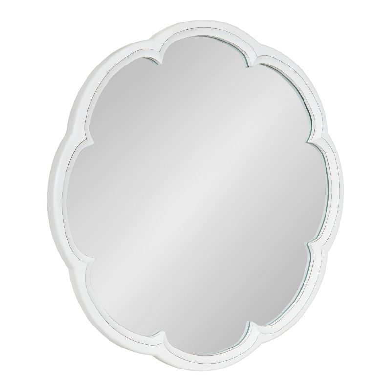 Kate and Laurel Maren Scalloped Wall Mirror, 26" Diameter, White