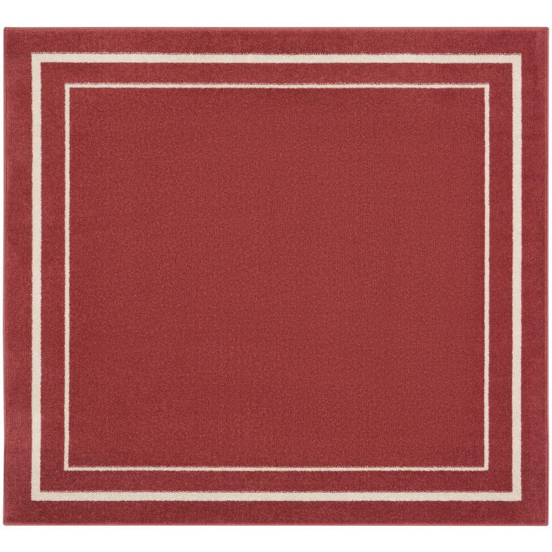 Nourison Essentials 5' x square Brick/Ivory Contemporary Indoor/Outdoor Rug