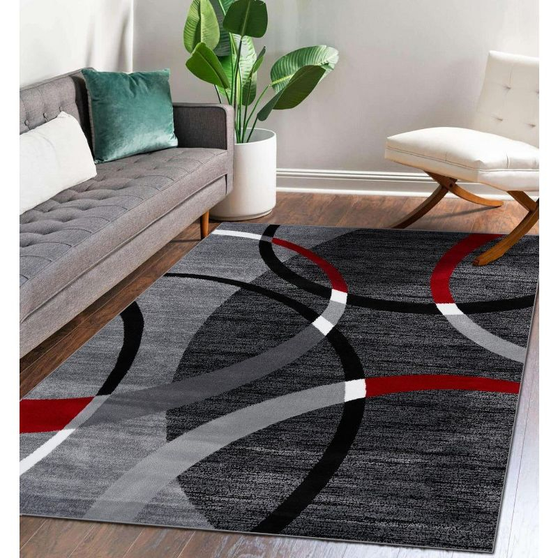 Luxe Weavers Modern Geometric Stain Resistant Area Rug, Gray 7x10