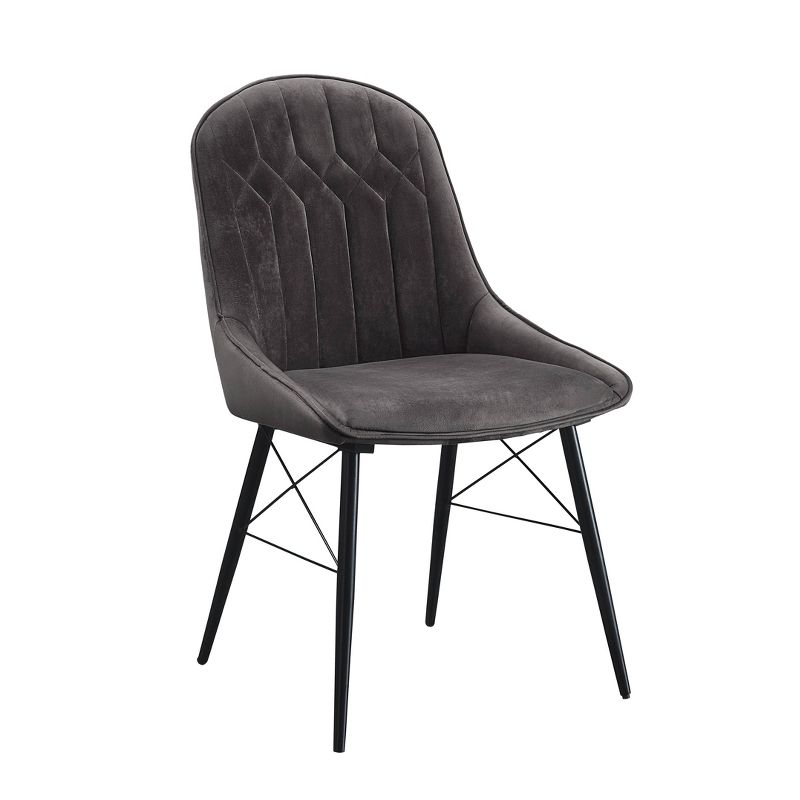 24" Abraham Accent Chair: Upholstered, Armless Design, Wood/Metal Frame - Acme Furniture