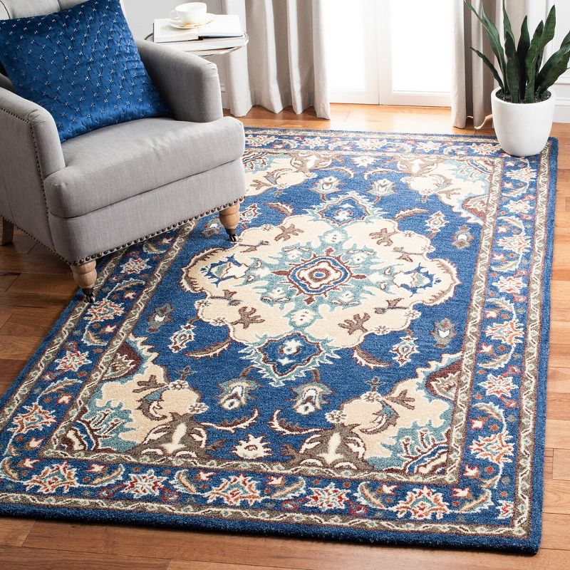 Antiquity AT520 Hand Tufted Area Rug - Blue/Ivory - 3'x5' - Safavieh.