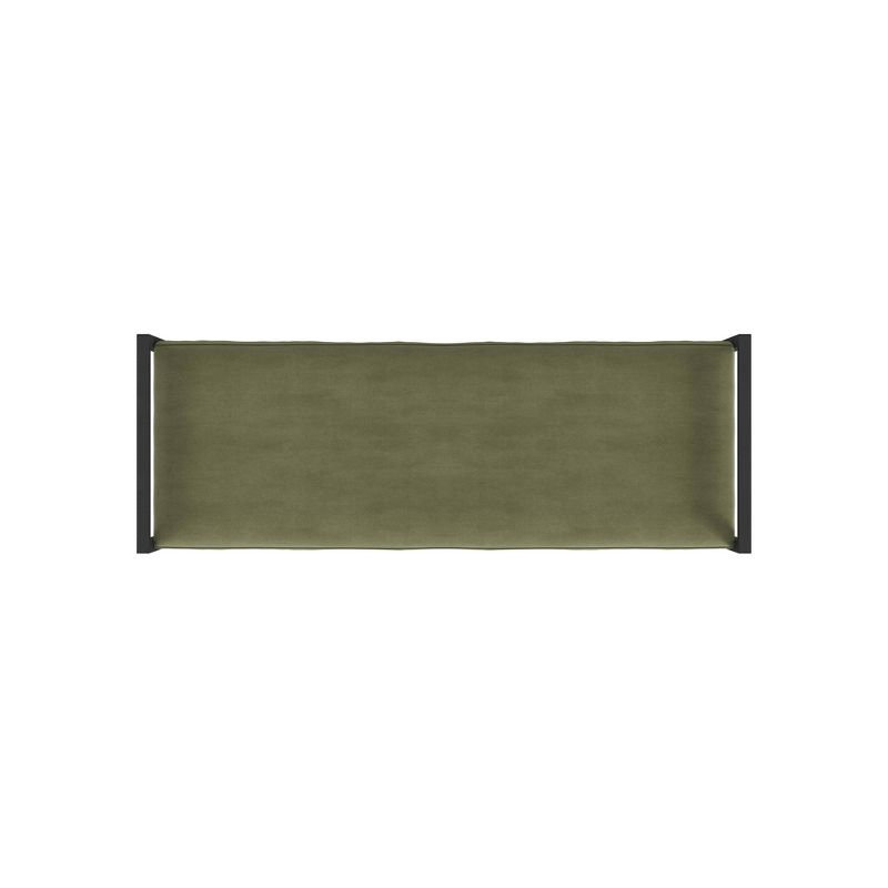 Modern Metal Bench Light Sage Green- HomePop: Velvet Upholstered, Entryway & End of Bed Seating