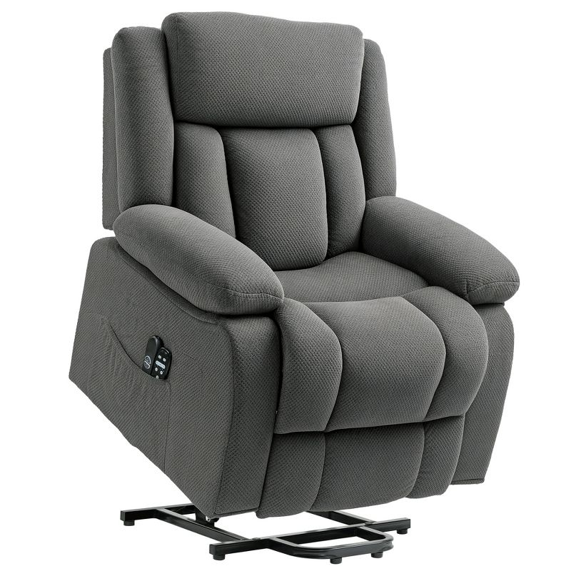 HOMCOM Power Lift Recliner Chair with Massage and Heat, Electric Lift Chair for Elderly, Gray