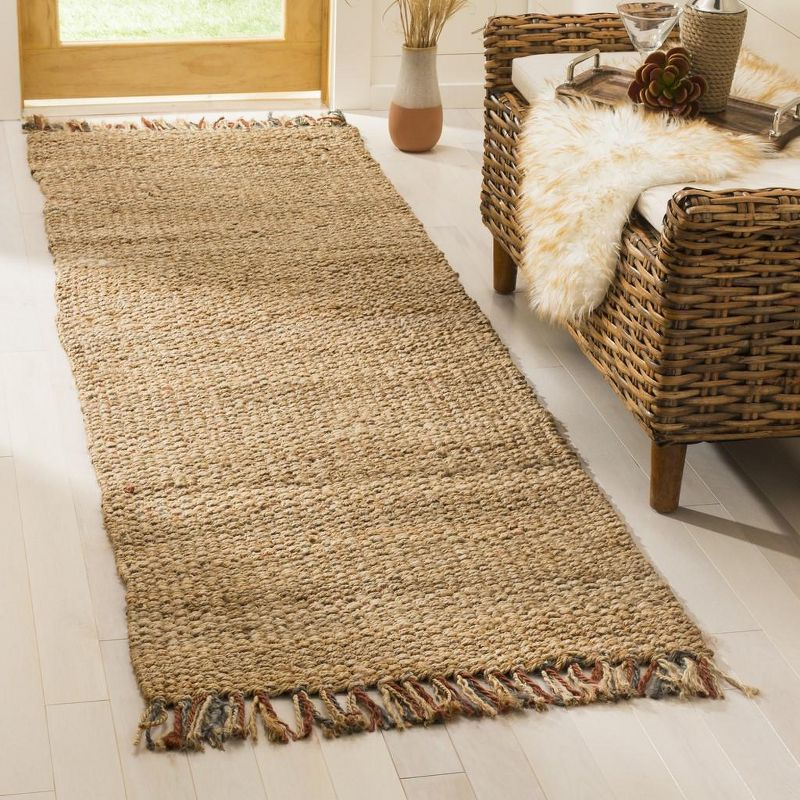 Natural Fiber NF455 Hand Woven Indoor Runner Rug - Natural/Multi - 2'6"x10' - Safavieh.