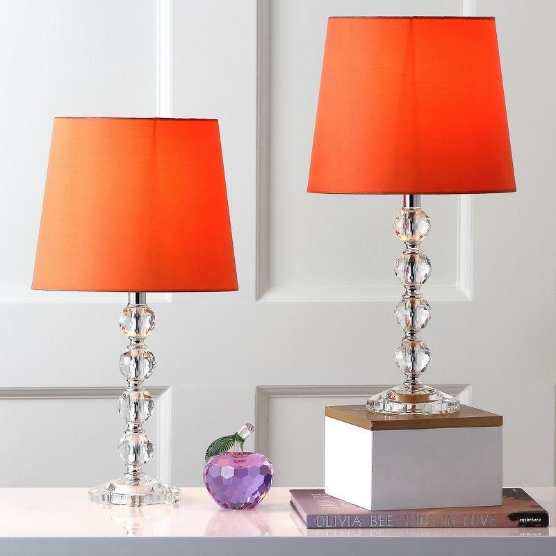 Nola Stacked Crystal Ball Lamp (Set of 2) - 16 Inch Height - LIT4123 - Clear/Orange - Safavieh