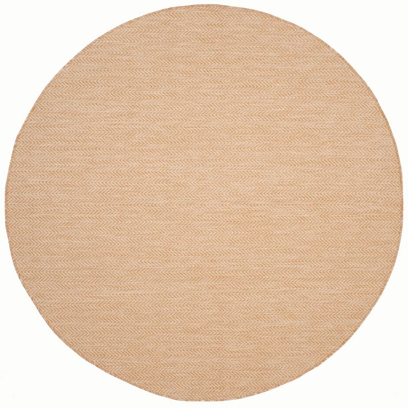 Courtyard CY8022 Power Loomed Indoor and Outdoor Area Rug - Natural/Cream - 4' Round - Safavieh