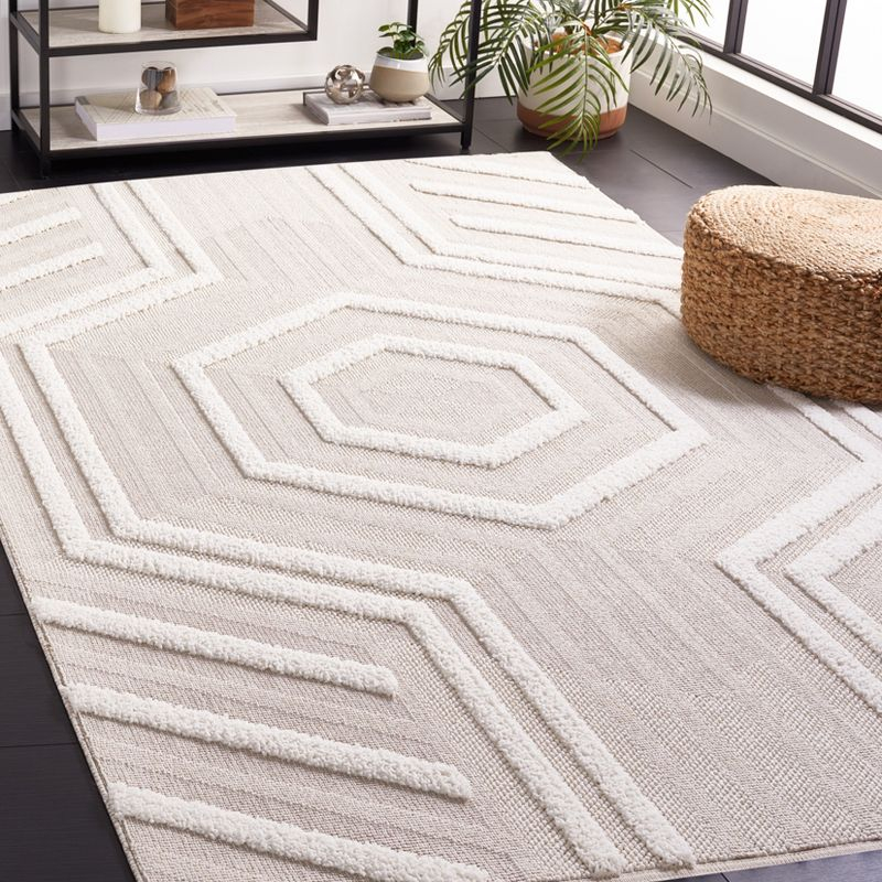 Trends TRD114 Power Loomed Area Rug - Beige/Ivory - 5'3"x7'6" - Safavieh.