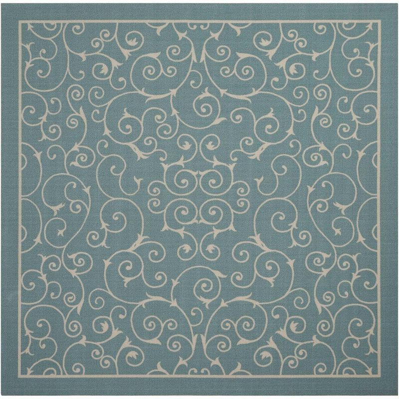 Nourison Home & Garden Light Blue Indoor/Outdoor Area Rug RS019 6'6" x 6'6"