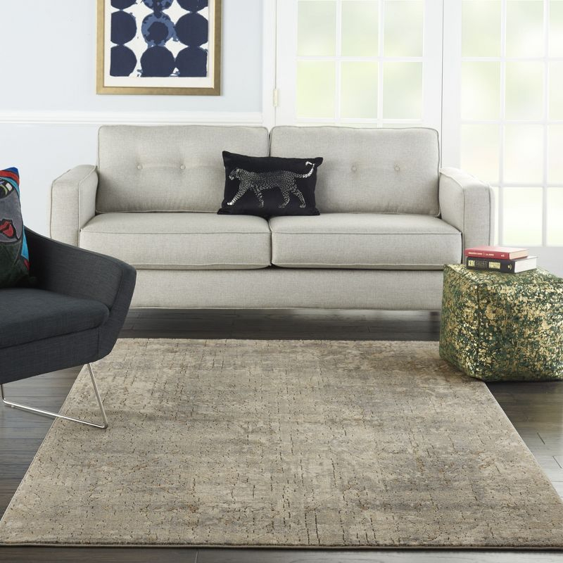 Nourison Concerto Abstract Contemporary Area Rug Beige Grey 3'9" x 5'9"