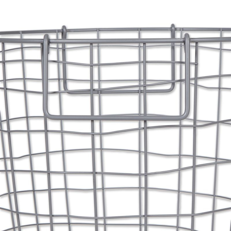 Metal Basket Cool Gray Round Medium 14X14X12