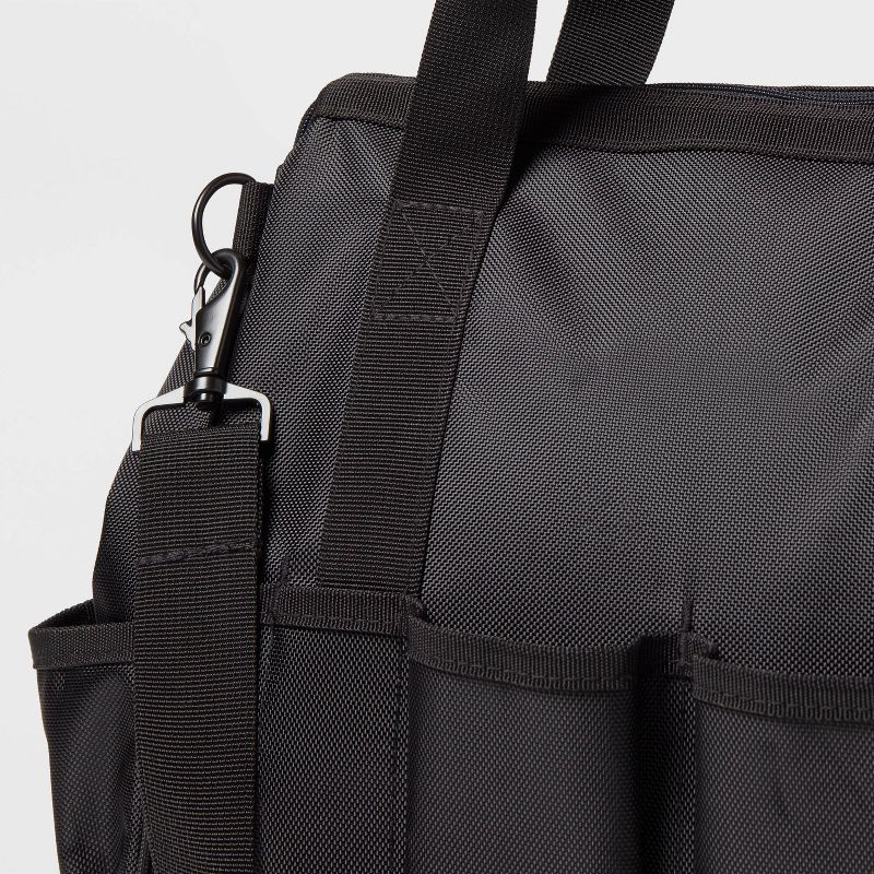 15" 35 Pocket Heavy Duty Tool Bag - Brightroom™: Utility Storage, Black, Zipper Closure, 23L Capacity