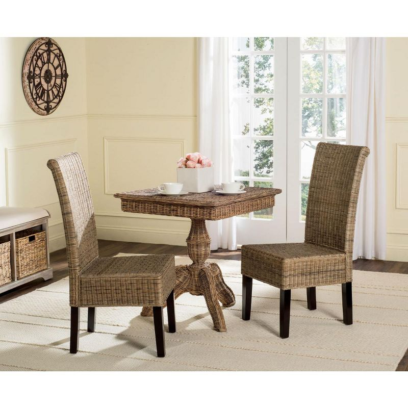 Arjun 18H Wicker Dining Chair (Set Of 2) - Grey - Safavieh