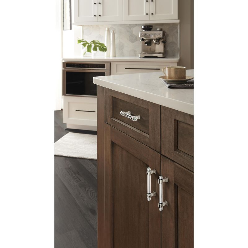 Amerock Glacio 3 inch (76mm) Center-to-Center Clear/Polished Nickel Cabinet Pull