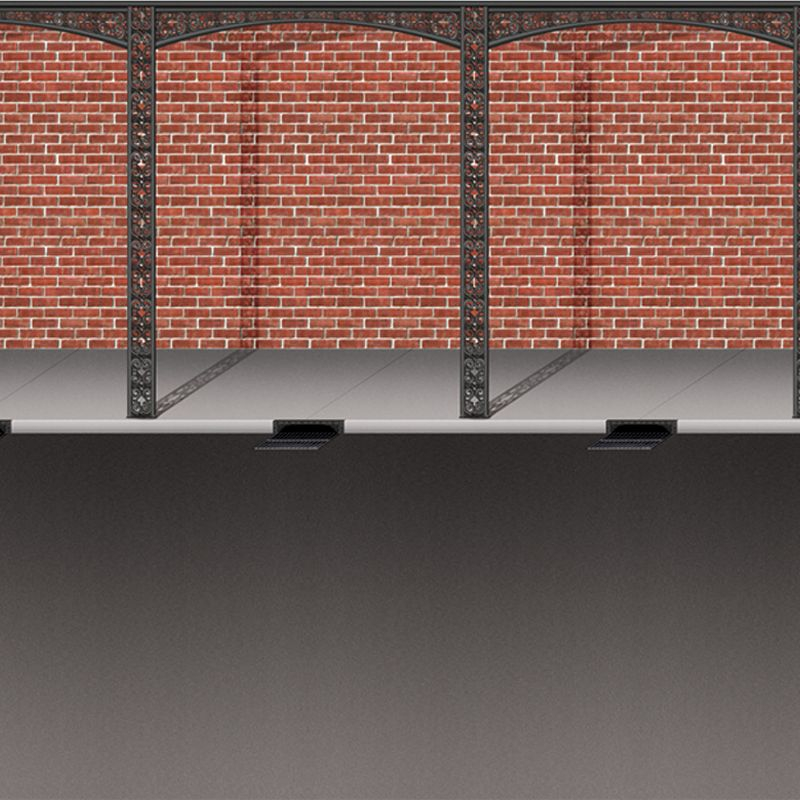 Beistle Mardi Gras Brick Wall & Street Backdrop, 4' x 30', (1/Pkg) Multicolored