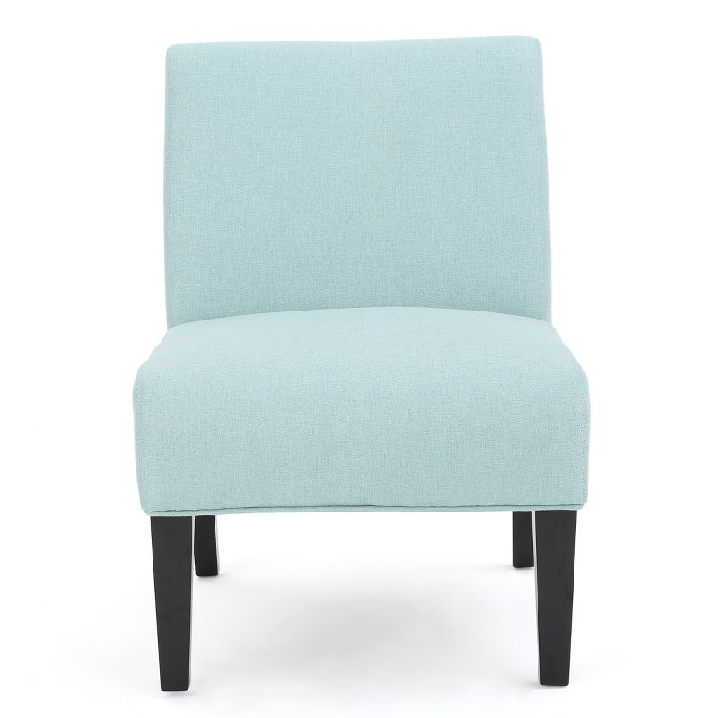 Kassi Accent Chair - Light Blue - Christopher Knight Home: Upholstered Slipper Chair for Living Room, Polyester Fabric, Hardwood Frame