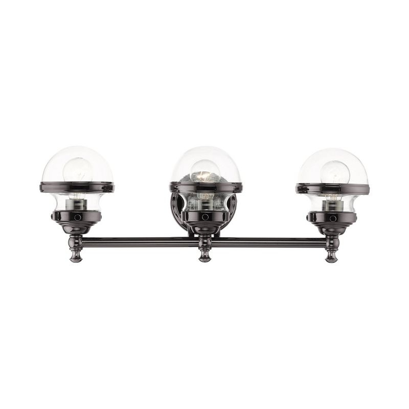 Livex Lighting Oldwick 3 - Light Vanity in  Polished Black Chrome