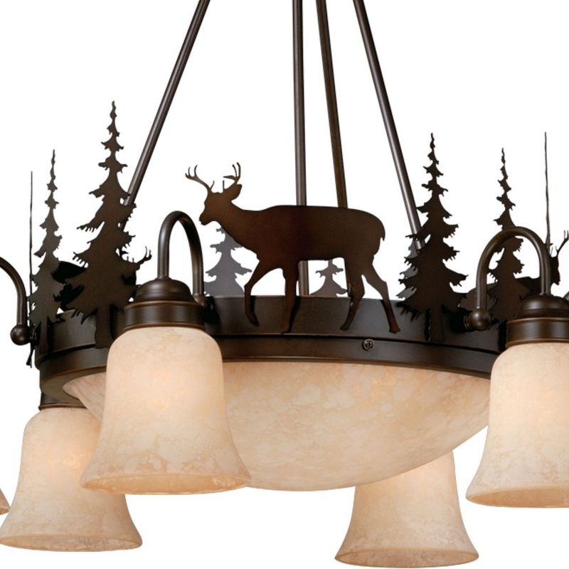 Vaxcel Bryce 9 - Light Chandelier in  Burnished Bronze