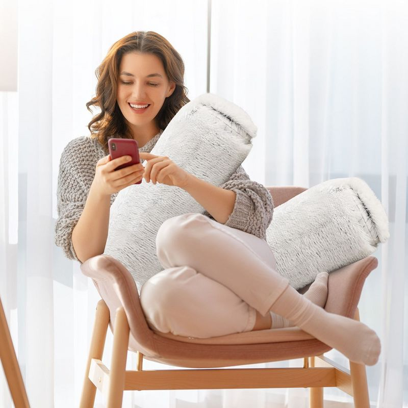 Cheer Collection Faux Fur Throw Pillow