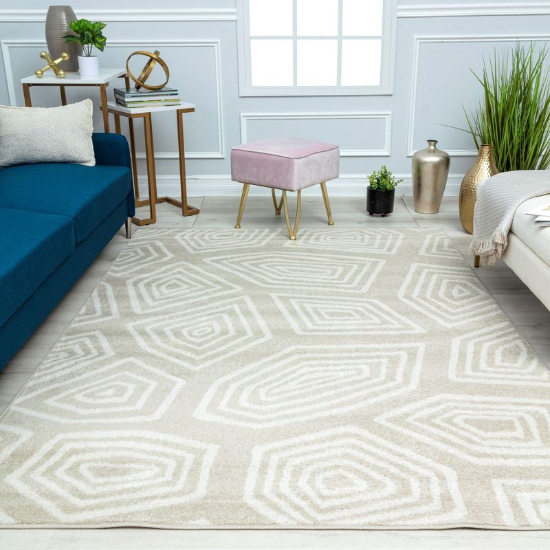 Mason Brooks Azalea AZ85A Contemporary Geometric Area Rug for Dining Room Rug Neutral Rug Living Room Rug Kitchen, 8'x10'