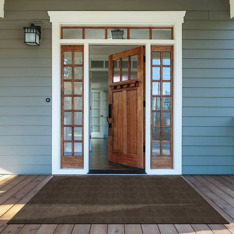 24" 15pk Ribbed Carpet Tiles Chestnut - Foss Floors: Indoor/Outdoor, Peel & Stick, Woven Polyester