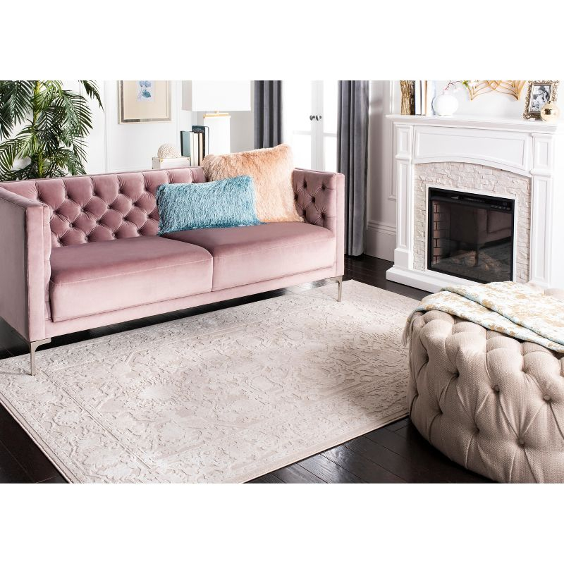 Reflection RFT665 Power Loomed Indoor Area Rug - 5'x5' - Creme/Ivory - Safavieh