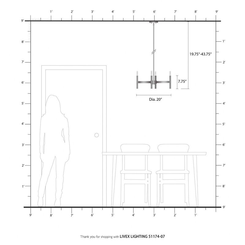 Livex Lighting Copenhagen 4 - Light Chandelier in  Bronze
