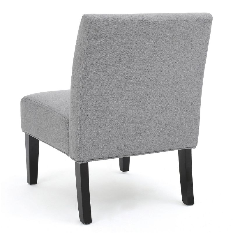 Kassi Accent Chair Gray: Contemporary Armless, Upholstered, Rubberwood Legs - Christopher Knight Home
