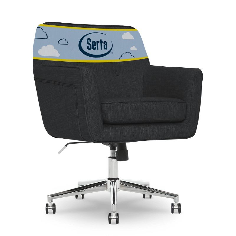 Style Ashland Home Office Chair Dark Gray - Serta: Mid-Century, Adjustable, Swivel, Ergonomic Design