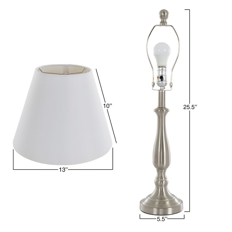 Hasting Home 3-Piece Home Lighting Set - Coordinating Bundle with 2 Table Lamps and 1 Floor Lamp for Home and Office Decor, White